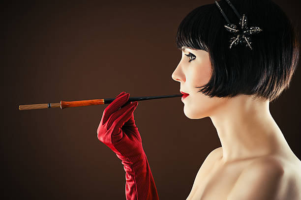 Vintage woman portrait thinking