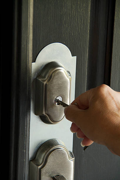 istock Sold with a Security Key in a door 487105781