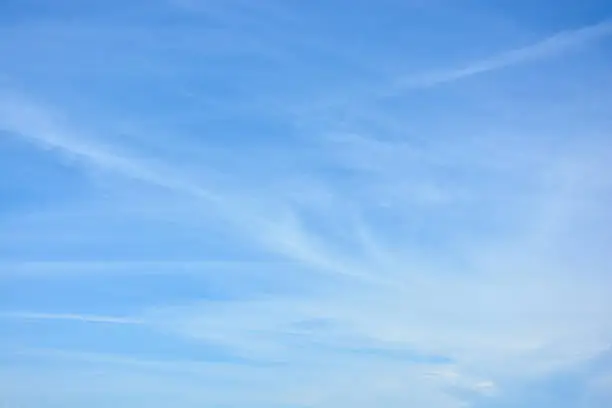 Photo of cirrus clouds against the blue sky