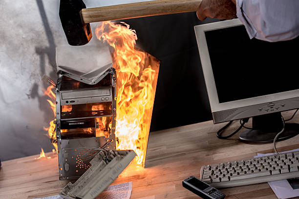 istock Close up view of burning CPU 487113692