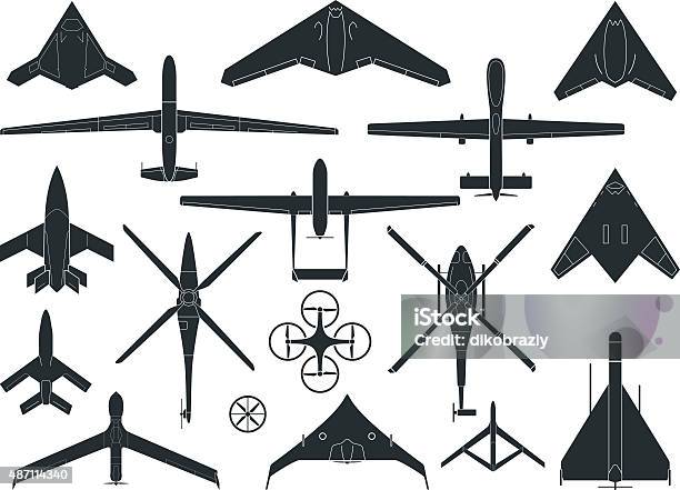 Drones And Quad Copters Illustration Stock Illustration - Download Image Now - Drone, Icon Symbol, Unmanned Aerial Vehicle