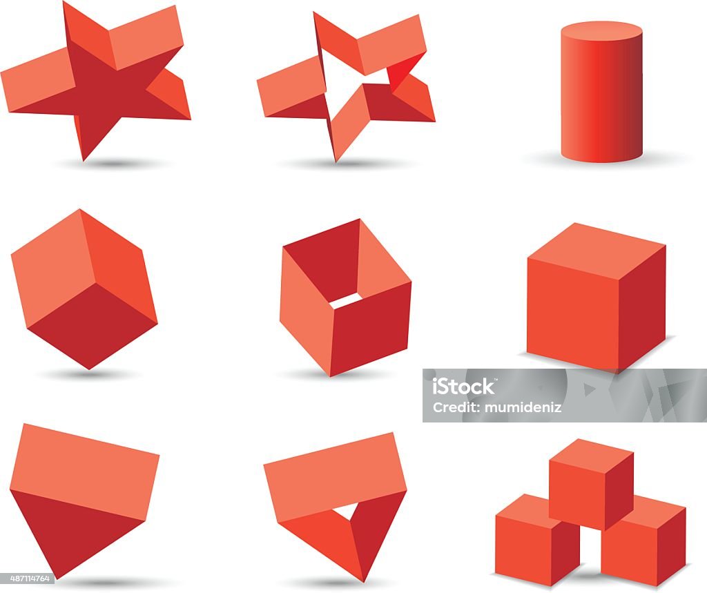 Red Cubic Vector Cubic Red Stock Illustration - Download Image Now - Abstract, Cube ...