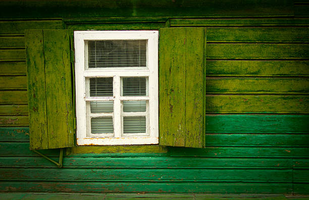istock Old vintage open wooden window 487117282
