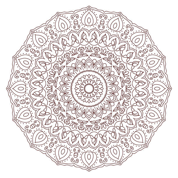 ilustraciones, imágenes clip art, dibujos animados e iconos de stock de mandala. redondo ornament patrón. - motivation rock flower single flower