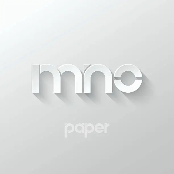 Vector illustration of letter M N O logo alphabet icon paper set background