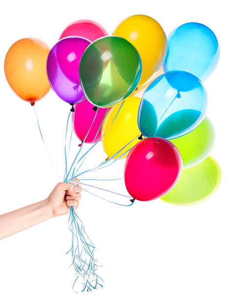 istock human hand gives flying balloons 487120821