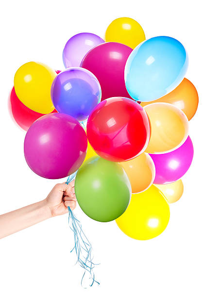 istock human hand gives flying balloons 487120827
