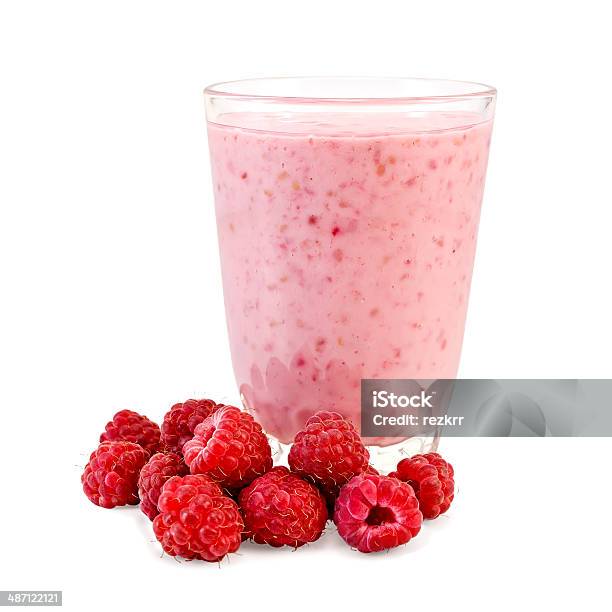 Batido Com Framboesas - Fotografias de stock e mais imagens de Alimentação Saudável - Alimentação Saudável, Batido - Bebida Batida, Batidos