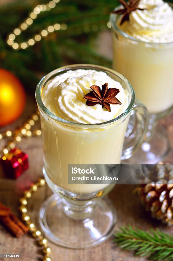 Eggnog -  hot christmas drink. Eggnog -  hot christmas drink.Traditional english cuisine. Egg - Food Stock Photo