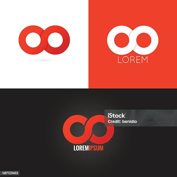 Infinity Symbol Logo Design Icon Set Background Stock Illustration - Download Image Now - Infinity, Computer Graphic, Vector