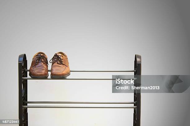 Shoes On Shoe Rack Stock Photo - Download Image Now - Rack, Shoe, Casual Clothing
