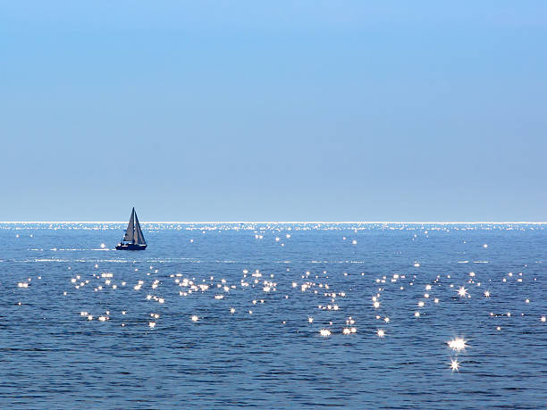 Sailing on Lake Michigan stock photo