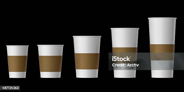 Blank Disposable Cup With Heat Proof Paper Stock Photo - Download Image Now - Blank, Cafe, Cap - Hat