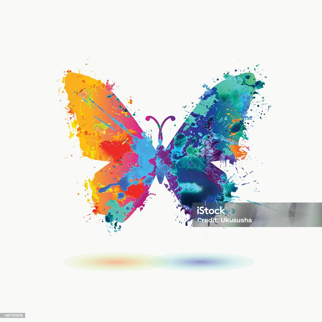 Aquarelle pour écouteurs - clipart vectoriel de Papillon libre de droits