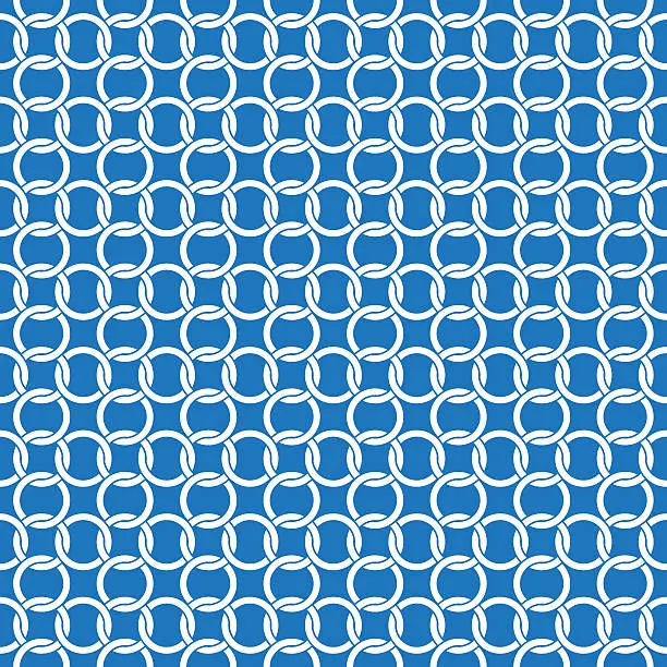 Vector illustration of Seamless Circle Chain Interlink Pattern Background Texture