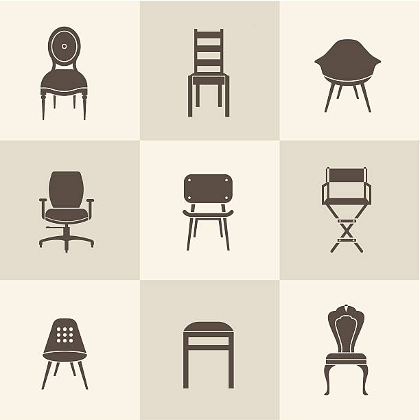 Chairs vector art illustration