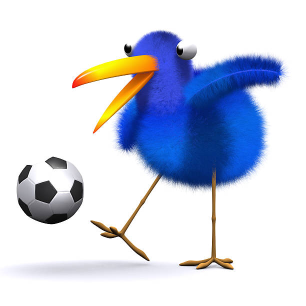 istock 3d Blue bird football 487125707