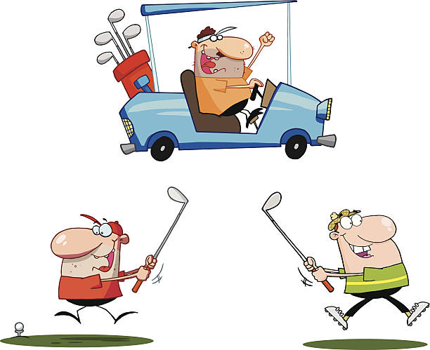 illustrations, cliparts, dessins animés et icônes de collection de joueurs de golf 3 - illustration and painting black drawing clip art