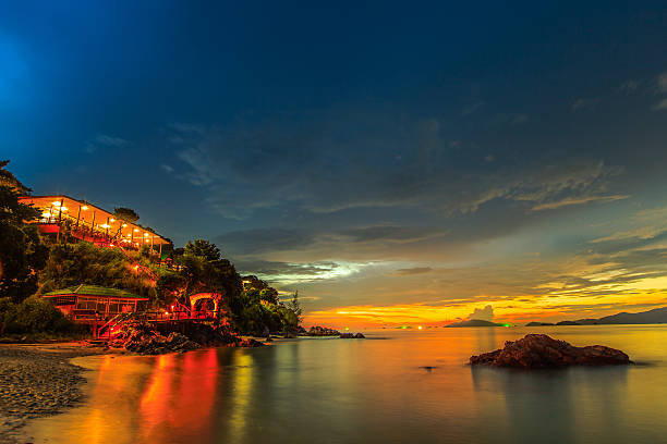 Sunset at Lipe island. stock photo