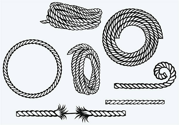 ilustrações, clipart, desenhos animados e ícones de nós de corda náutica - rope