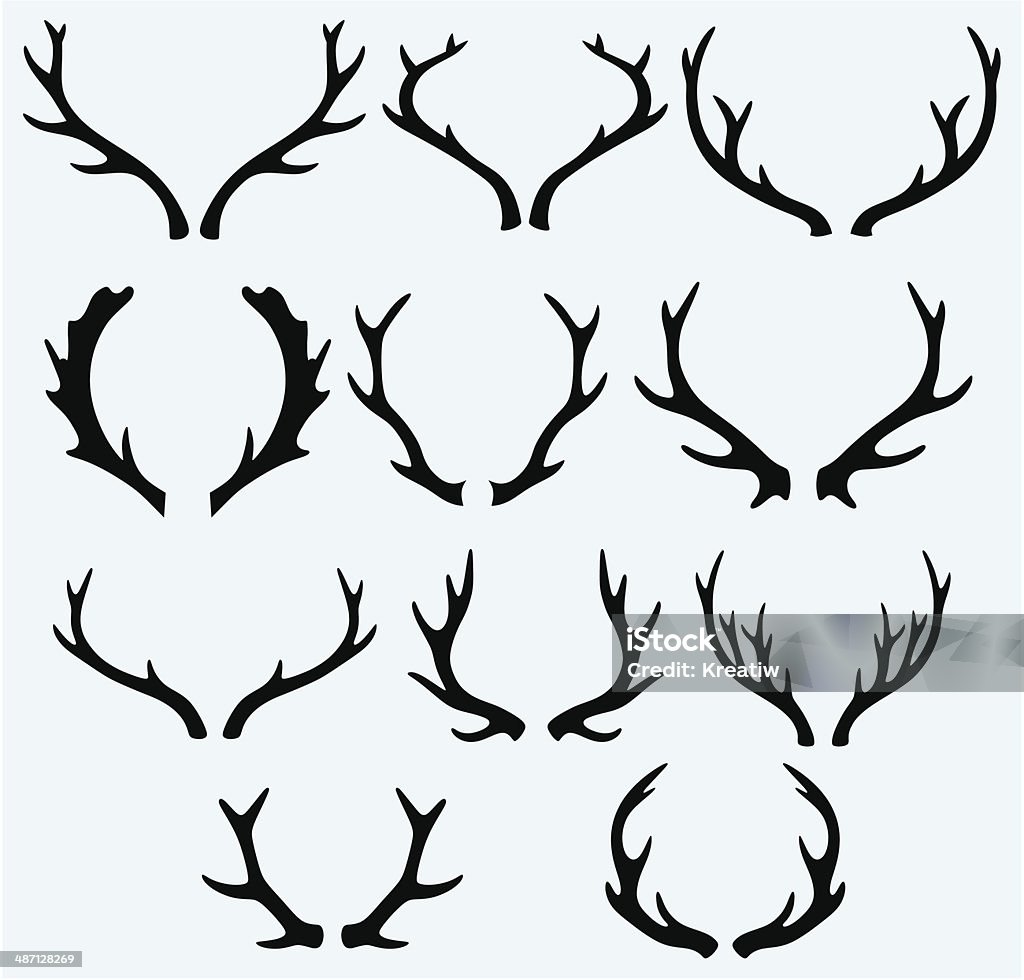 Deer horns Deer horns. Isolated on blue background Antler stock vector