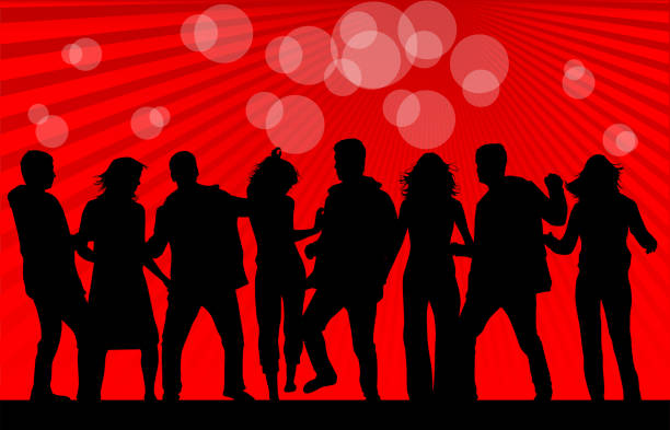 ilustraciones, imágenes clip art, dibujos animados e iconos de stock de noche de fiesta - headphones party little boys dancing