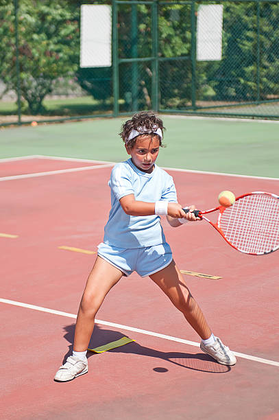 Tennis training that girl stock photo