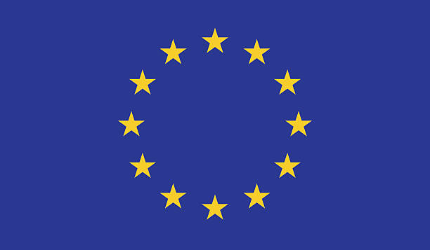 European Union flag European Union flag background of a euro coins stock illustrations