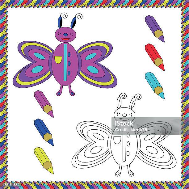 Coloring Book With Insects Vector Illustration Stock Illustration - Download Image Now