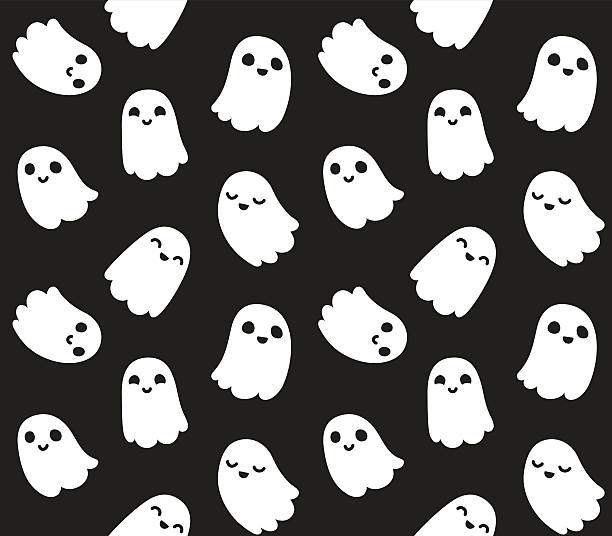Cute Ghost Pattern Stock Illustration - Download Image Now - Ghost,  Pattern, Halloween - iStock