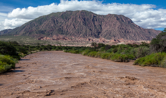 Photo of the roiling currents in the Rio de las Conchas taken from National Road 69 above Cafayate Argentina.
