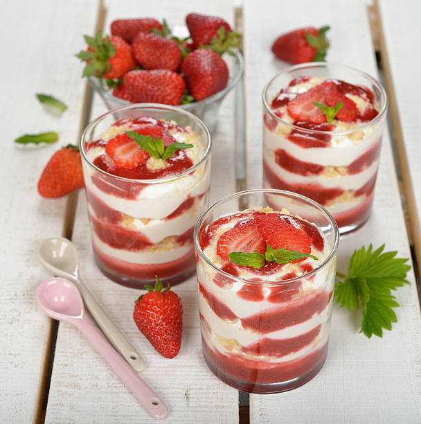 istock Dessert with strawberries and whipped cream 487139630