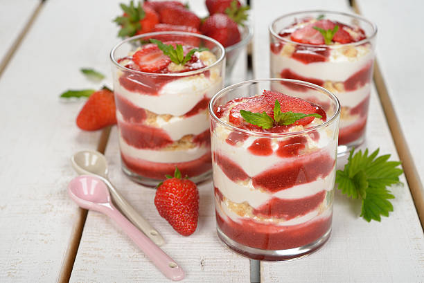 istock Dessert with strawberries and whipped cream 487139632