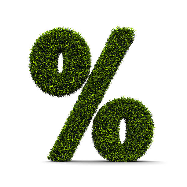 Grassed symbol of percent stock photo
