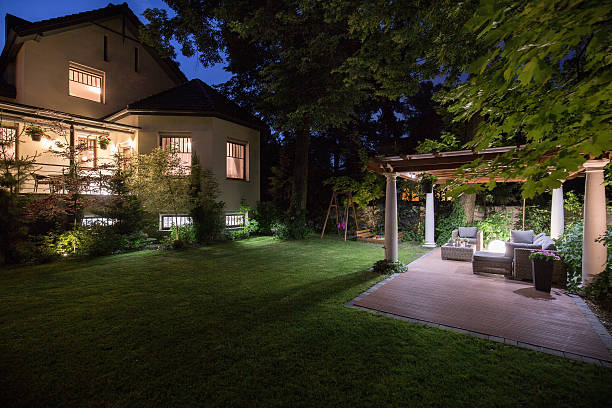 istock Luxury residence with beauty patio 487144340