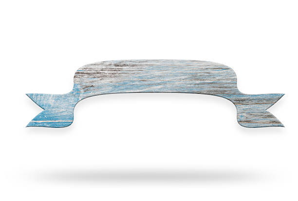 istock Blue Wooden Banner Badge 487145698