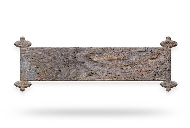 Wooden sign, isolated on white background