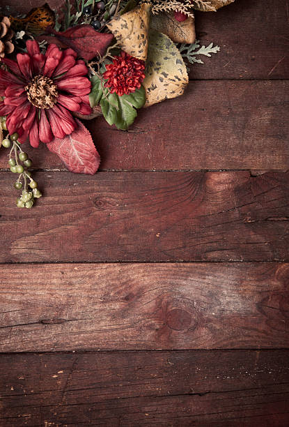 Autumn Wreath on an Old Rustic Wood Barn Door