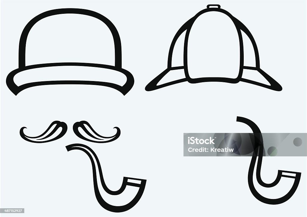 Sherlock Holmes. Icon Detective Sherlock Holmes. Icon Detective. Isolated on blue background Sherlock Holmes stock vector