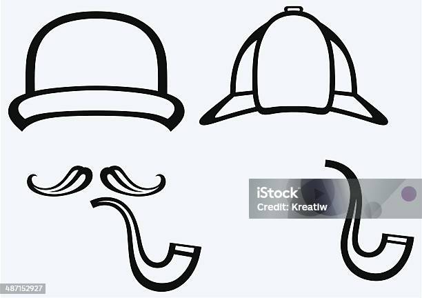 Sherlock Holmes Icon Detective Stock Illustration - Download Image Now - Sherlock Holmes, Hat, Detective