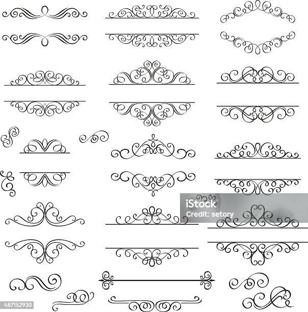 Swirls Vintage Design Elements Stock Illustration - Download Image Now - 2015, Book, Calligraphy