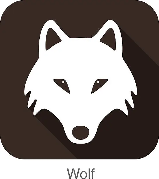 Vector illustration of Wolf face flat icon, vector illustration