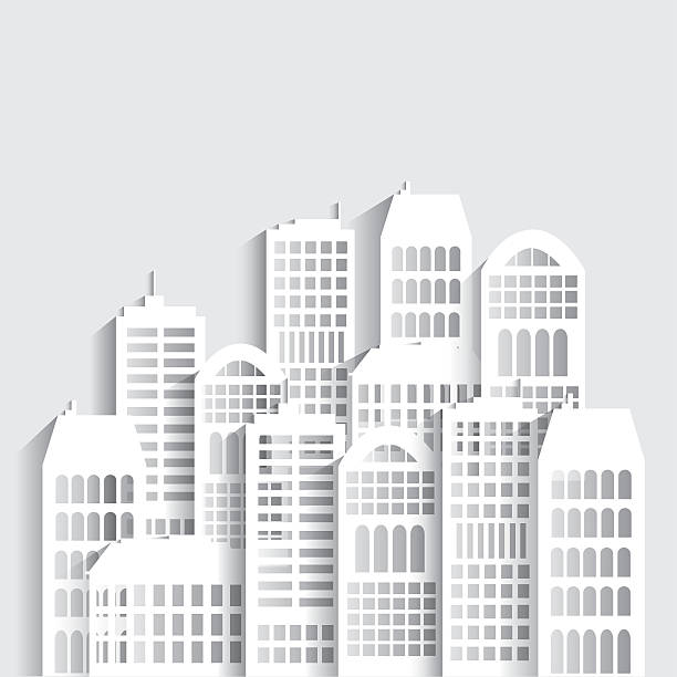 istock Abstract white skyscrapers made of paper 487153896
