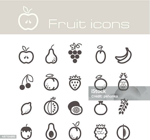 Obsticons Set Stock Vektor Art und mehr Bilder von Abnehmen - Abnehmen, Ananas, Apfel