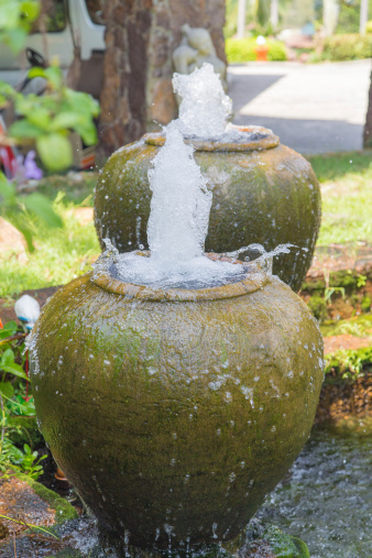 Close-up of Beautiful Fountain in Garden