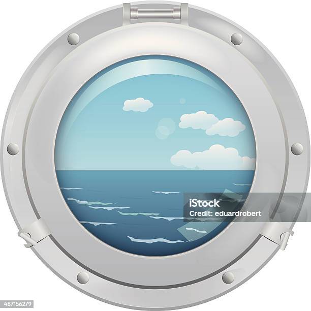 Porthole With Sea View Stock Illustration - Download Image Now - Ship, Passenger Ship, Window