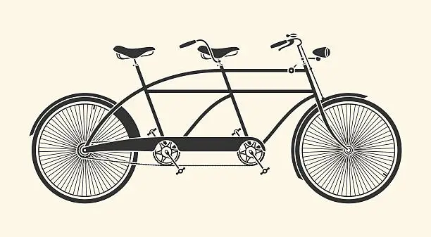 Vector illustration of Vintage tandem bicycle