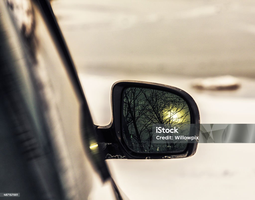 Winter Sonnenuntergang widerspiegeln im Auto Spiegel - Lizenzfrei Abstrakt Stock-Foto