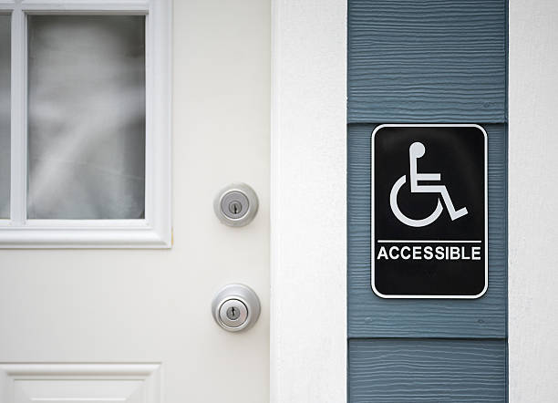 istock Door with handicap sign 487157029