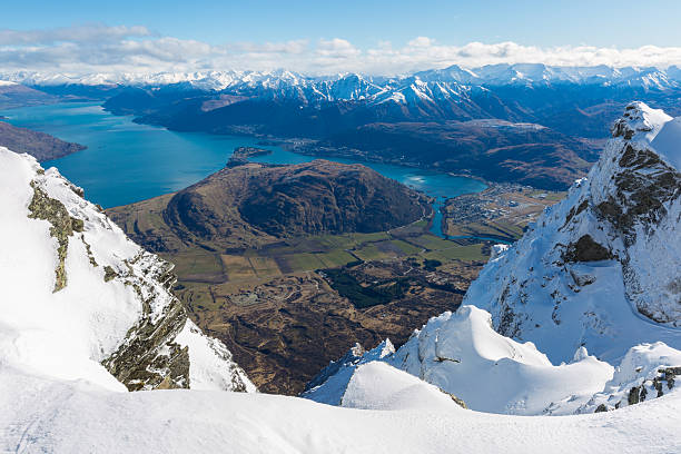View from top of the Remarkbles Mountain, Queenstown, New Zealand